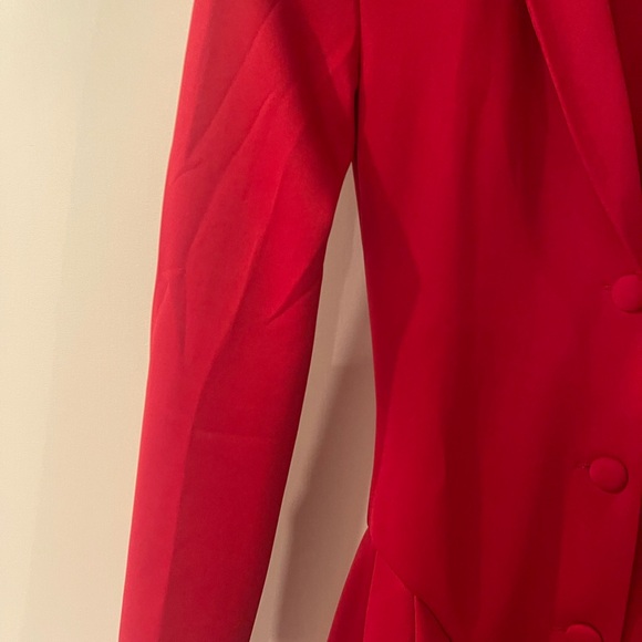 Red Long Sleeve Tailored Custom dress NWOT XS Petite RUNS VERY SMALL - Picture 3 of 15